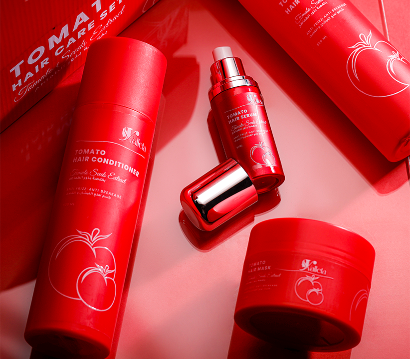 Tomato hair care set بكج الطماطم لعلاج خشونة وتقصف الشعر - valletacare