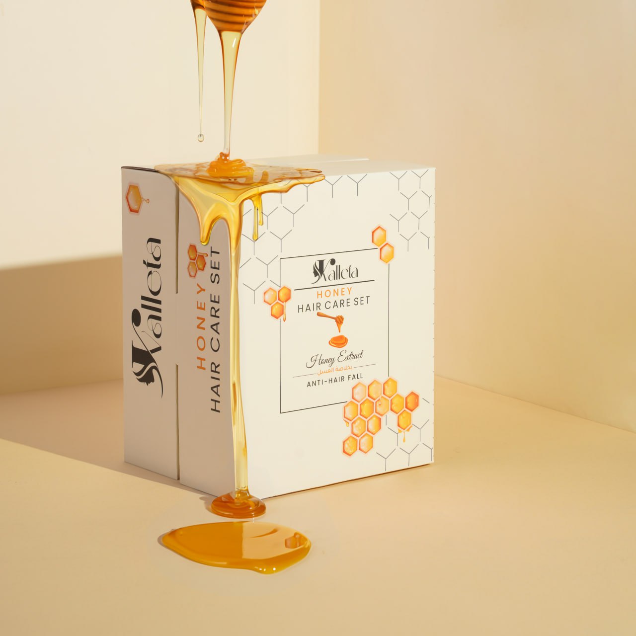 Honey Hair Care Set بكج العسل لعلاج تساقط الشعر ( أربع قطع + هدية) - valletacare